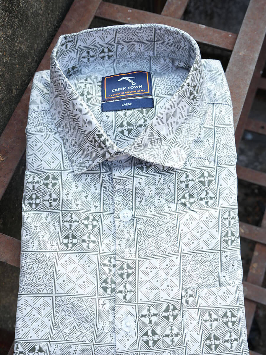 Grey African Adinkra Print