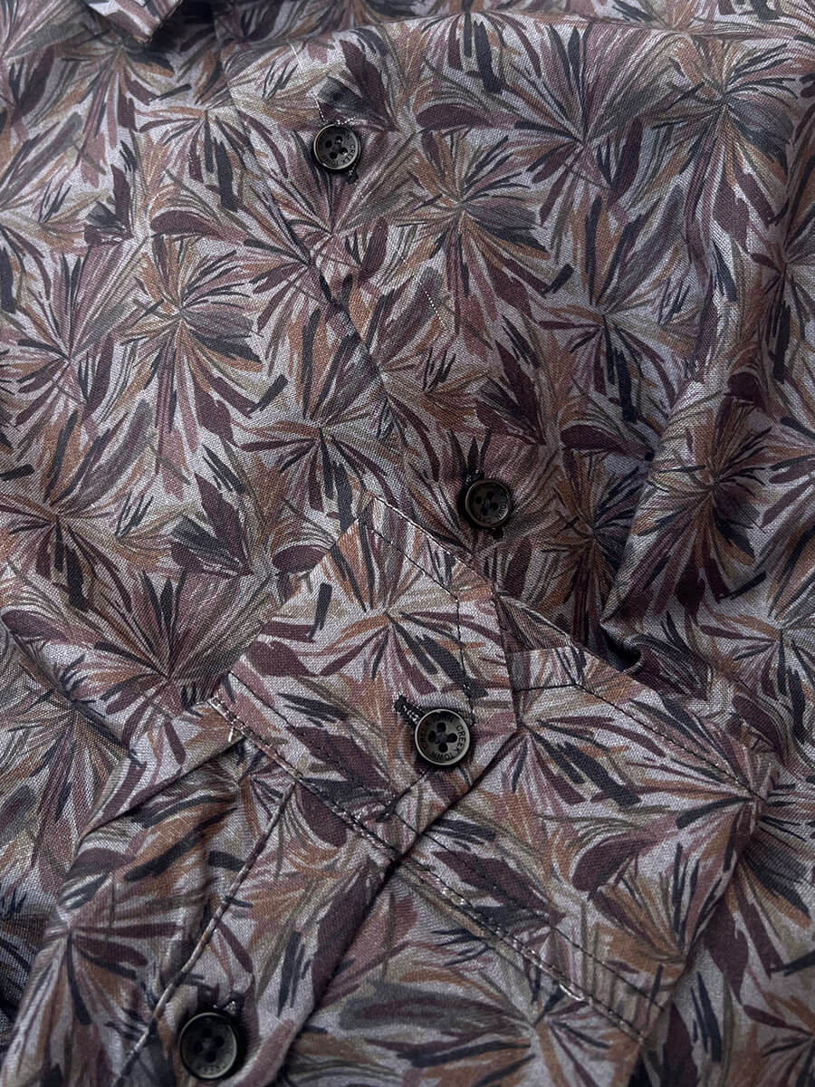 Purplish brown muted flower digital print