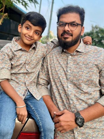 Multi Printed Flare Dad & Son Combo Shirt (Iconic)