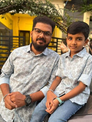 Papaya Leaf printed Dad&son Combo