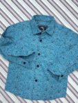 Blue Blooming Flower printed shirt