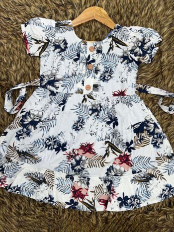 White Avator Flared Frock