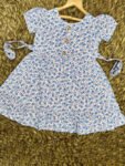 White Blue Multi Flared Frock