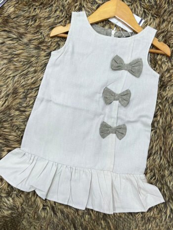 Light Grey 3 Bow Frock