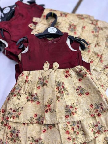 Beige Floral-Jacquard Frock