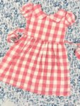 Pink  Checked Peter Pan Collar Frock