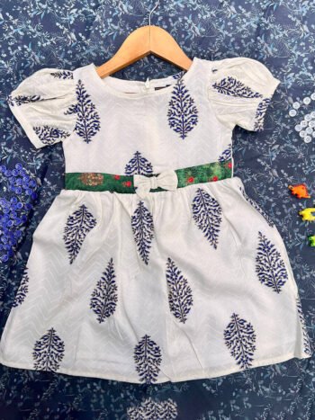 BW Pinetree Printed Puff Sleeve Frock