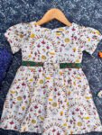 Cave Art Printed Puff Sleeve frock