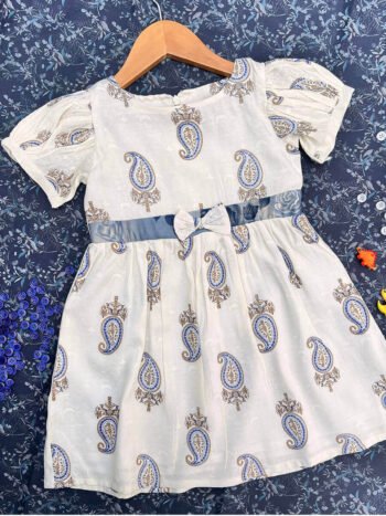 Mango Printed Puff Sleeve Frock