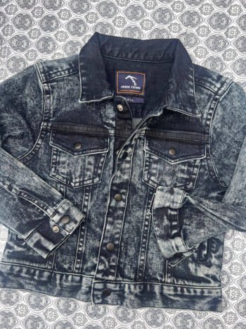 Dark Blue Oxy Bleach Denim Jacket