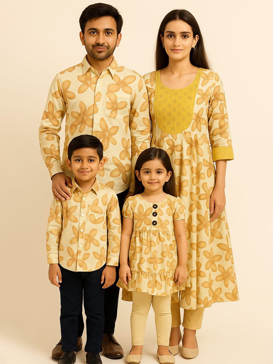 Yellow Big Flower Print Big flare