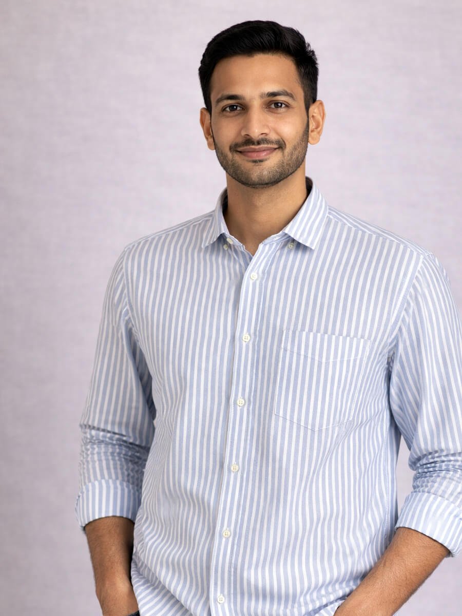 Oxford Blue Stripe Family Combo Men Shirt