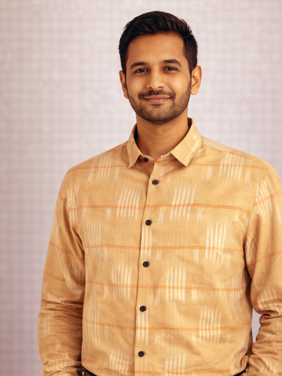 Sand Beige Ikat Family Combo Men Shirt