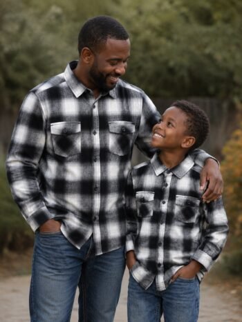 Black & White Big Flannel checks