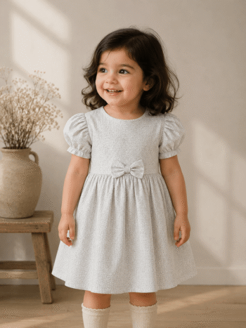 White Cotton Black Heart Shaped Print