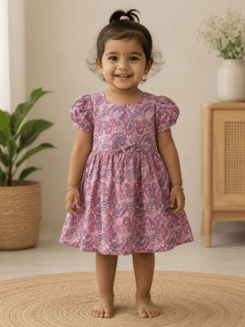 White Based Pink & Blue paisley pattern