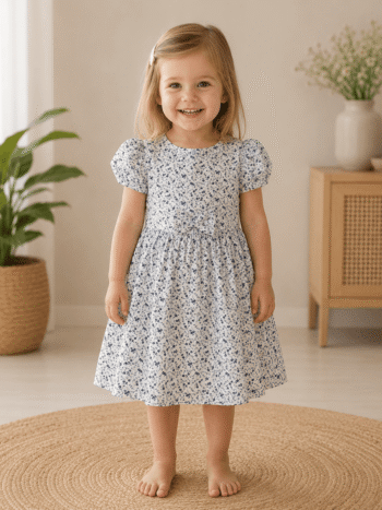 White Cotton Floral Print