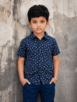Navy blue small flowers