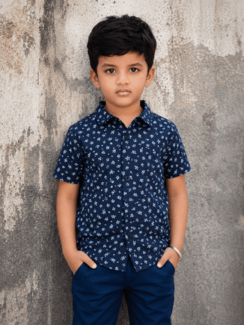 Navy blue small flowers