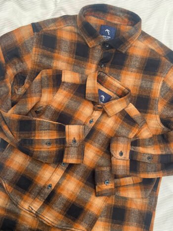 Orange and black flannel lumberjack Checks shirt