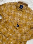 Yellow Plaid Flannel Twill Check's Cotton shirt
