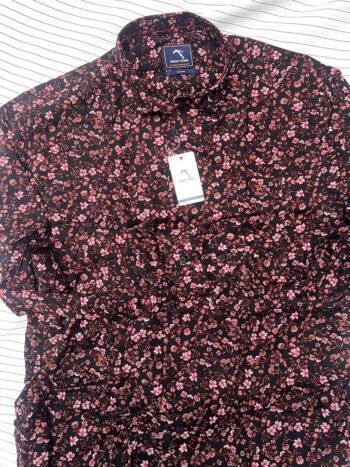 Black base red cherry blossom