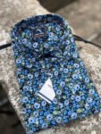 Blue green & white multi floral