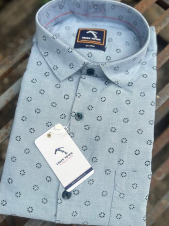 Grey base triangle round wave print