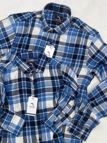 Sky Blue and White Checked Shirt